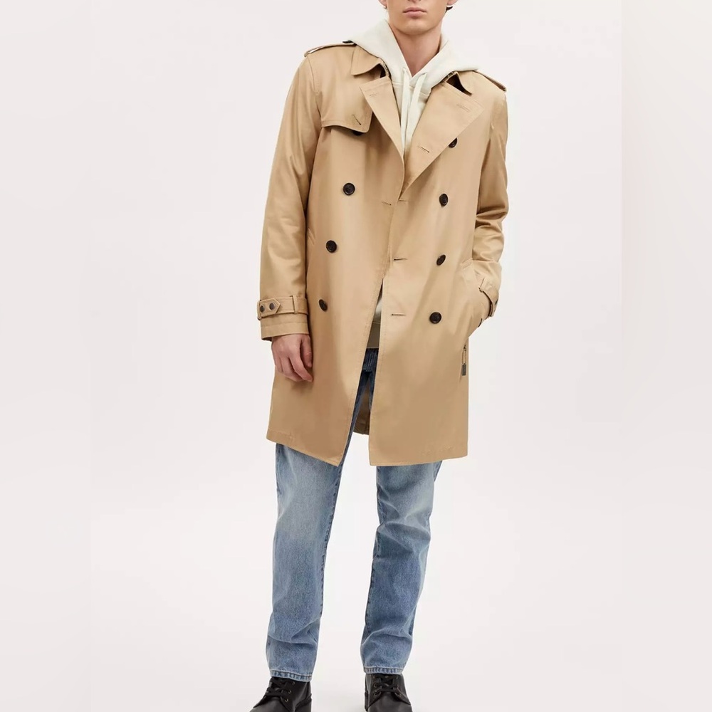 NWT Coach Men's Trench Coat size L KHAKI CQ504